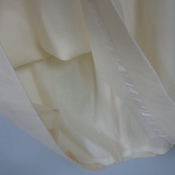 Vtg Talbots Womens S / M Ivory 100% Wool Pleated Midi Skirt Made USA Waist 30" - Picture 9 of 11